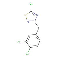 Chemical structure of 5-chloro-3-[(3,4-dichlorophenyl)methyl]-1,2,4-thiadiazole - CSSB00012250328