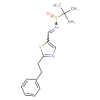 Chemical structure of (S)-2-methyl-N-{[2-(2-phenylethyl)-1,3-thiazol-5-yl]methylidene}propane-2-sulfinamide - CSSB21349240627