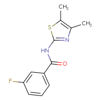 Chemical structure of N-(4,5-dimethyl-1,3-thiazol-2-yl)-3-fluorobenzamide - CSSB00102626034