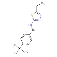 Chemical structure of 4-tert-butyl-N-(5-ethyl-1,3,4-thiadiazol-2-yl)benzamide - CSSB00026264819