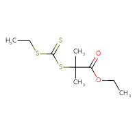 Chemical structure of ethyl 2-{[(ethylsulfanyl)methanethioyl]sulfanyl}-2-methylpropanoate - CSSB06656925135