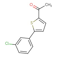 Chemical structure of 1-[5-(3-chlorophenyl)thiophen-2-yl]ethan-1-one - CSSB00011265101