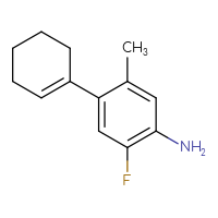 Chemical structure of 4-(cyclohex-1-en-1-yl)-2-fluoro-5-methylaniline - CSSB00014930664