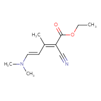 Chemical structure of ethyl (2E,4E)-2-cyano-5-(dimethylamino)-3-methylpenta-2,4-dienoate - CSSB00025743533