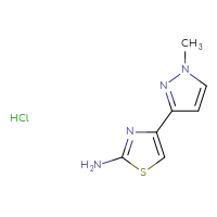 Chemical structure of 4-(1-methyl-1H-pyrazol-3-yl)-1,3-thiazol-2-amine hydrochloride - CSSB20620695342