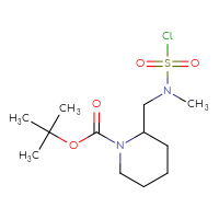 Chemical structure of tert-butyl 2-{[(chlorosulfonyl)(methyl)amino]methyl}piperidine-1-carboxylate - CSSB00154451582