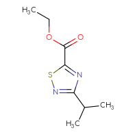 Chemical structure of ethyl 3-(propan-2-yl)-1,2,4-thiadiazole-5-carboxylate - CSSB00010759144
