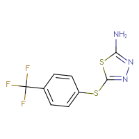 Chemical structure of 5-{[4-(trifluoromethyl)phenyl]sulfanyl}-1,3,4-thiadiazol-2-amine - CSSB00161000818