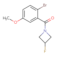 Chemical structure of 1-(2-bromo-5-methoxybenzoyl)-3-fluoroazetidine - CSSB00027534783