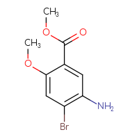Chemical structure of methyl 5-amino-4-bromo-2-methoxybenzoate - CSSB00012995160