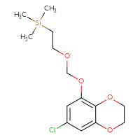 Chemical structure of (2-{[(7-chloro-2,3-dihydro-1,4-benzodioxin-5-yl)oxy]methoxy}ethyl)trimethylsilane - CSSB21432458245