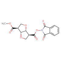 Chemical structure of 3-(1,3-dioxo-2,3-dihydro-1H-isoindol-2-yl) 6-methyl (3S,3aR,6S,6aR)-hexahydrofuro[3,2-b]furan-3,6-dicarboxylate - CSSB17484204469