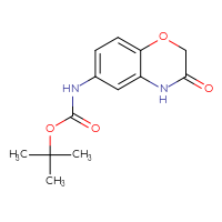 Chemical structure of tert-butyl N-(3-oxo-3,4-dihydro-2H-1,4-benzoxazin-6-yl)carbamate - CSSB00012223822
