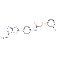 Chemical structure of N-(4-{3-ethyl-[1,2,4]triazolo[3,4-b][1,3,4]thiadiazol-6-yl}phenyl)-2-(3-methylphenoxy)acetamide - CSSB00121621144