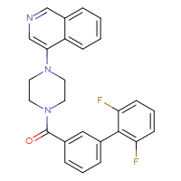 Chemical structure of 4-(4-{2',6'-difluoro-[1,1'-biphenyl]-3-carbonyl}piperazin-1-yl)isoquinoline - CSSB03496581746