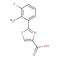 Chemical structure of 2-(3-fluoro-2-methylphenyl)-1,3-thiazole-4-carboxylic acid - CSSB00021149023