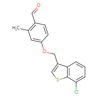 Chemical structure of 4-[(7-chloro-1-benzothiophen-3-yl)methoxy]-2-methylbenzaldehyde - CSSB21349260945