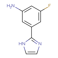 Chemical structure of 3-fluoro-5-(1H-imidazol-2-yl)aniline - CSSB00012000919