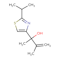 Chemical structure of 3-methyl-2-[2-(propan-2-yl)-1,3-thiazol-4-yl]but-3-en-2-ol - CSSB06441670700