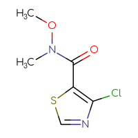 Chemical structure of 4-chloro-N-methoxy-N-methyl-1,3-thiazole-5-carboxamide - CSSB00015353709