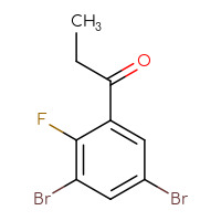 Chemical structure of 1-(3,5-dibromo-2-fluorophenyl)propan-1-one - CSSB20813966564