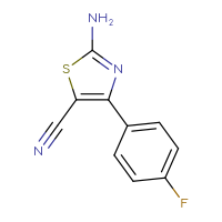 Chemical structure of 2-amino-4-(4-fluorophenyl)-1,3-thiazole-5-carbonitrile - CSSB00010587290