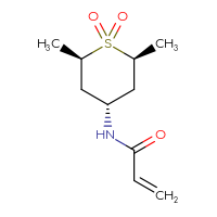 Chemical structure of N-[(2R,4s,6S)-2,6-dimethyl-1,1-dioxo-1λ⁶-thian-4-yl]prop-2-enamide - CSSB06262010002