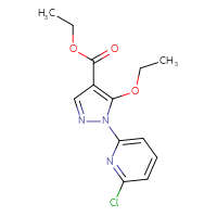 Chemical structure of ethyl 1-(6-chloropyridin-2-yl)-5-ethoxy-1H-pyrazole-4-carboxylate - CSSB17212824384