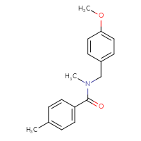 Chemical structure of N-[(4-methoxyphenyl)methyl]-N,4-dimethylbenzamide - CSSB00048989044