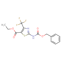 Chemical structure of ethyl 2-{[(benzyloxy)carbonyl]amino}-4-(trifluoromethyl)-1,3-thiazole-5-carboxylate - CSSB00010253754