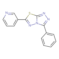 Chemical structure of 3-{3-phenyl-[1,2,4]triazolo[3,4-b][1,3,4]thiadiazol-6-yl}pyridine - CSSB00121638370
