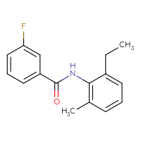 Chemical structure of N-(2-ethyl-6-methylphenyl)-3-fluorobenzamide - CSSB00027988585