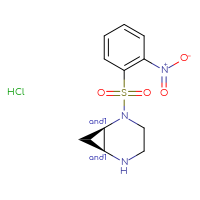 Chemical structure of rac-(1R,6S)-2-(2-nitrobenzenesulfonyl)-2,5-diazabicyclo[4.1.0]heptane hydrochloride - CSSB20621205646