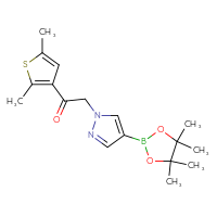 Chemical structure of 1-(2,5-dimethylthiophen-3-yl)-2-[4-(4,4,5,5-tetramethyl-1,3,2-dioxaborolan-2-yl)-1H-pyrazol-1-yl]ethan-1-one - CSSB21229493925