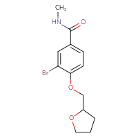 Chemical structure of 3-bromo-N-methyl-4-[(oxolan-2-yl)methoxy]benzamide - CSSB00020582200