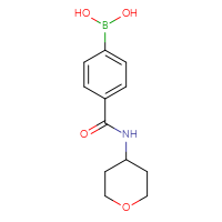 Chemical structure of {4-[(oxan-4-yl)carbamoyl]phenyl}boronic acid - CSSB00021025296