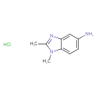 Chemical structure of 1,2-dimethyl-1H-1,3-benzodiazol-5-amine hydrochloride - CSSB02235353860