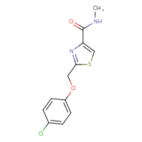 Chemical structure of 2-[(4-chlorophenoxy)methyl]-N-methyl-1,3-thiazole-4-carboxamide - CSSB02268882492