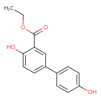 Chemical structure of ethyl 4,4'-dihydroxy-[1,1'-biphenyl]-3-carboxylate - CSSB00133610784