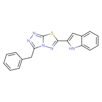 Chemical structure of 2-{3-benzyl-[1,2,4]triazolo[3,4-b][1,3,4]thiadiazol-6-yl}-1H-indole - CSSB00132899253
