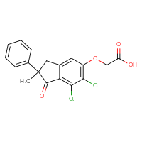 Chemical structure of 2-[(6,7-dichloro-2-methyl-1-oxo-2-phenyl-2,3-dihydro-1H-inden-5-yl)oxy]acetic acid - CSSB00020679314