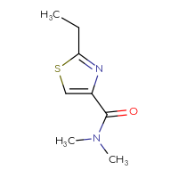 Chemical structure of 2-ethyl-N,N-dimethyl-1,3-thiazole-4-carboxamide - CSSB00117672145