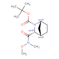 Chemical structure of rac-tert-butyl (1R,3R,4S)-3-[methoxy(methyl)carbamoyl]-2-azabicyclo[2.2.1]heptane-2-carboxylate - CSSB21291563912