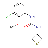 Chemical structure of 1-(3-chloro-2-methoxyphenyl)-3-(thietan-3-yl)urea - CSSB01999139723