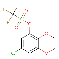 Chemical structure of 7-chloro-2,3-dihydro-1,4-benzodioxin-5-yl trifluoromethanesulfonate - CSSB20976918899