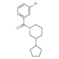 Chemical structure of 1-(3-bromobenzoyl)-3-cyclopentylpiperidine - CSSB02042185251