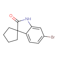 Chemical structure of 6'-bromo-1',2'-dihydrospiro[cyclopentane-1,3'-indol]-2'-one - CSSB00010124622