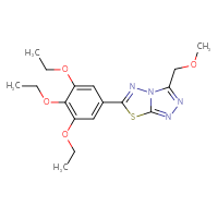 Chemical structure of 3-(methoxymethyl)-6-(3,4,5-triethoxyphenyl)-[1,2,4]triazolo[3,4-b][1,3,4]thiadiazole - CSSB00121636982