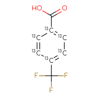 Chemical structure of 4-(trifluoromethyl)(1,2,3,4,5,6-¹³C₆)benzoic acid - CSSB00159245499