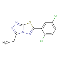 Chemical structure of 6-(2,5-dichlorophenyl)-3-ethyl-[1,2,4]triazolo[3,4-b][1,3,4]thiadiazole - CSSB00121625683